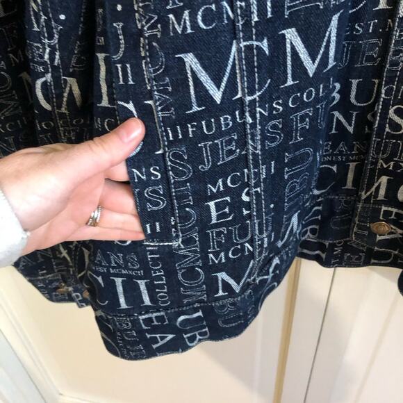 Vintage 90s FUBU Denim All Over Print MCMXCII Jeans Collection Jacket 5X - Picture 4 of 14